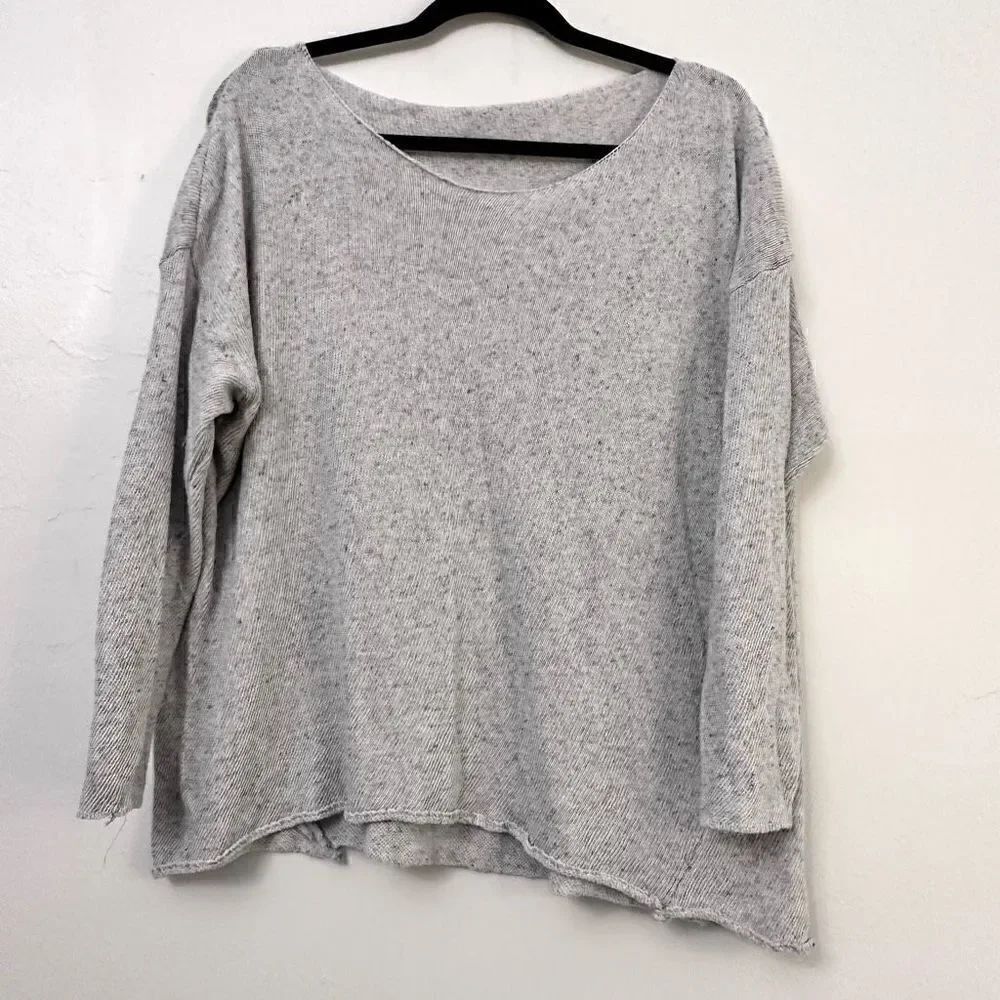 ASOS Womens Pullover Sweater Scoop Neck Long Sleeve Relaxed Fit Gray Medium